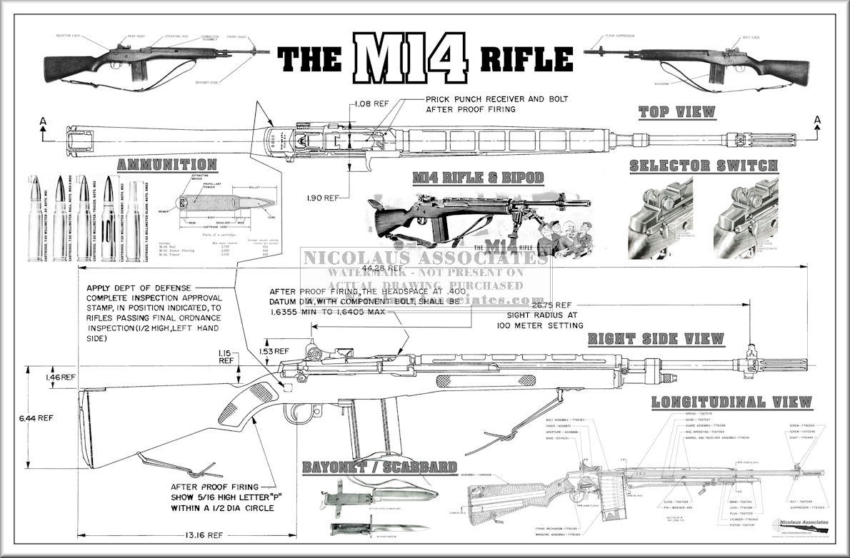 M14 Info, Blueprints, Posters, Mouse Pads, Coffee Mugs